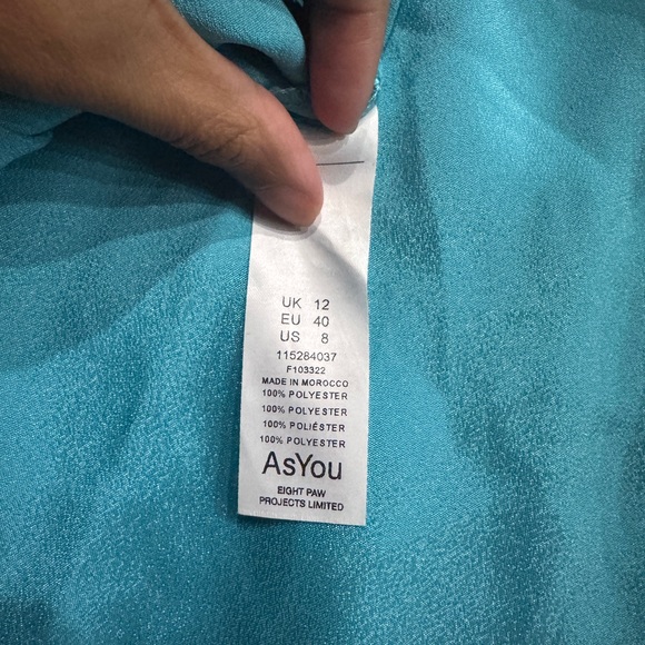 Satin Mini Skirt in Aqua - Picture 9 of 9